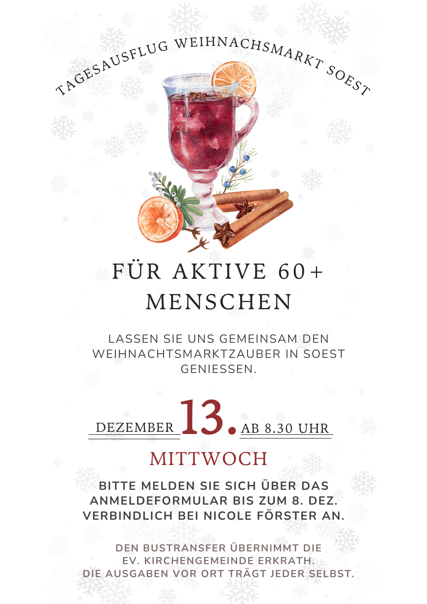 Tagesausflug Weihnachtsmarkt Soest Plakat 2023