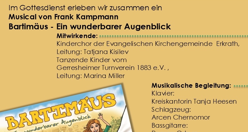 Das Plakat für die Musicalgottesdienste