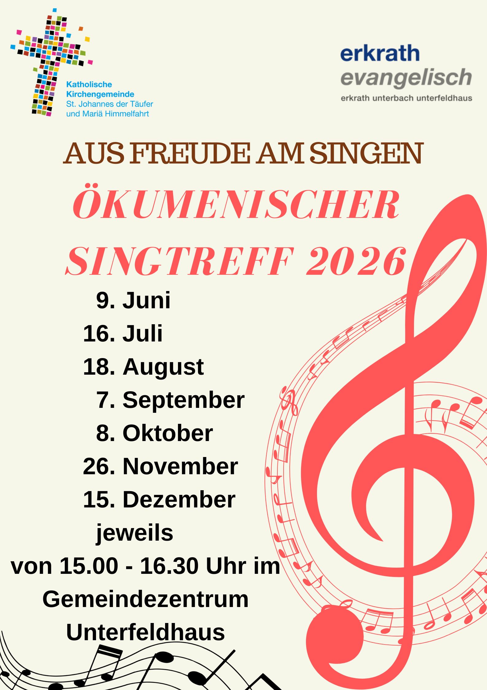 ökum.Singtreff 2026 Juni bis Dez.