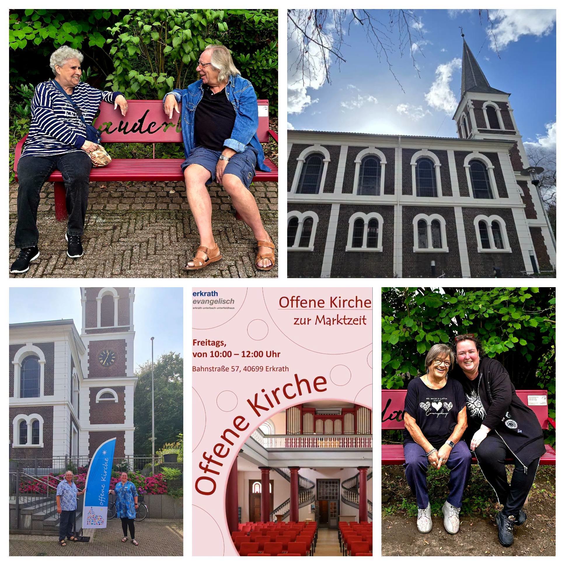 Offene Kirche und Plauderbank